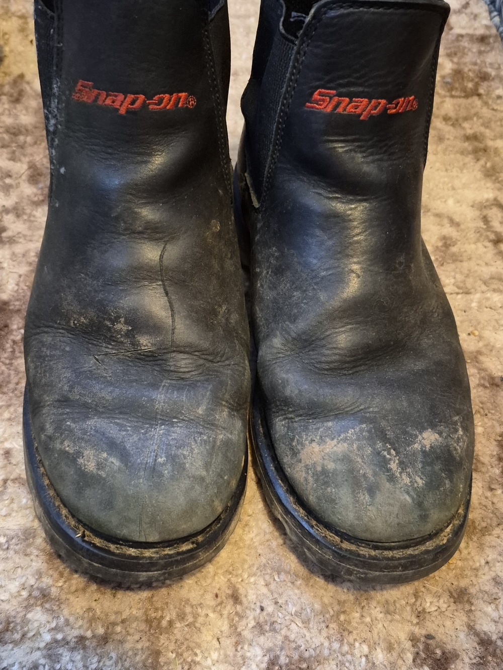 Snap-on Men's Black Leather Work Boots